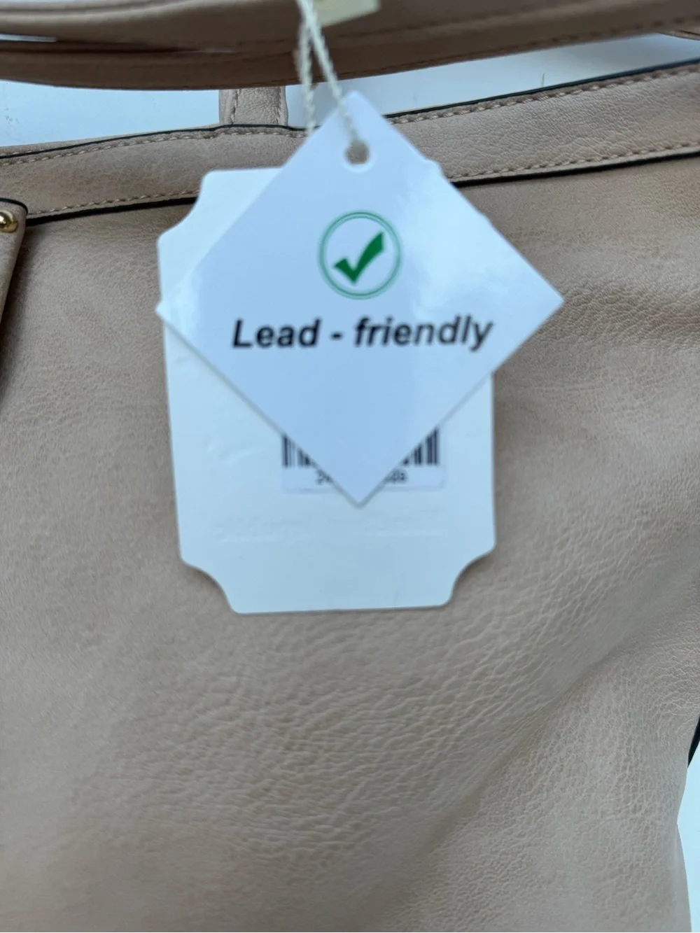 NWT Handbag Republic Studded Bow Tote Bag Beige Vegan Leather Bird Print Lining